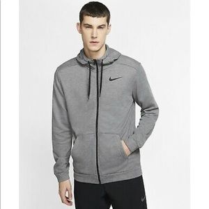 Nike Dri-FIT Full-Zip Training Hoodie - Charcoal Heather Gray